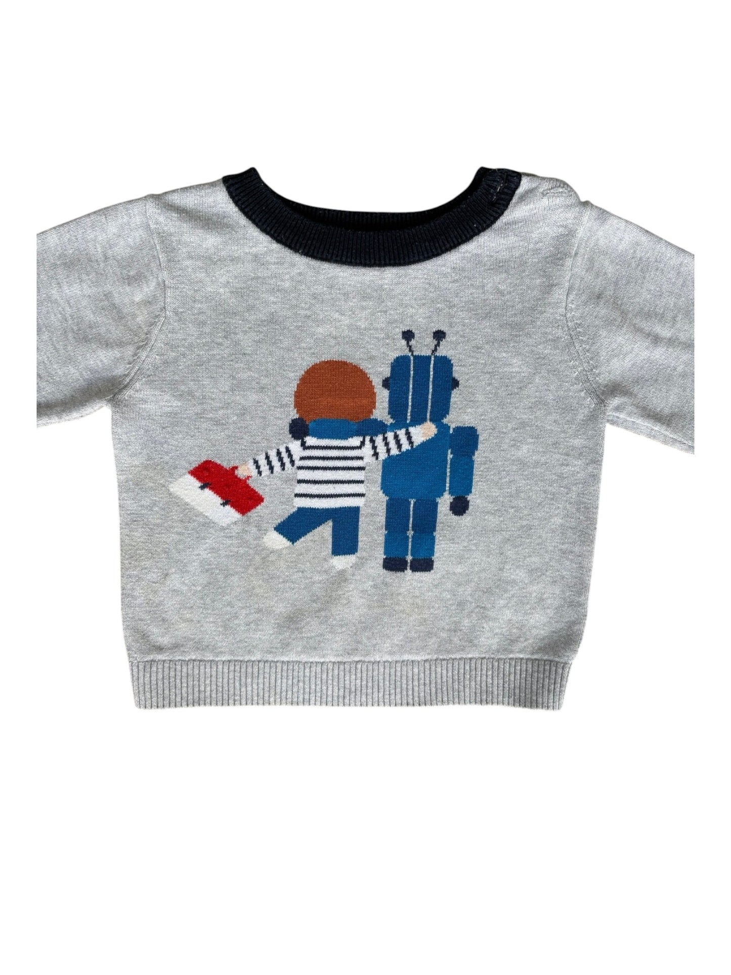 Jacadi Grau Roboter Pullover (18M)