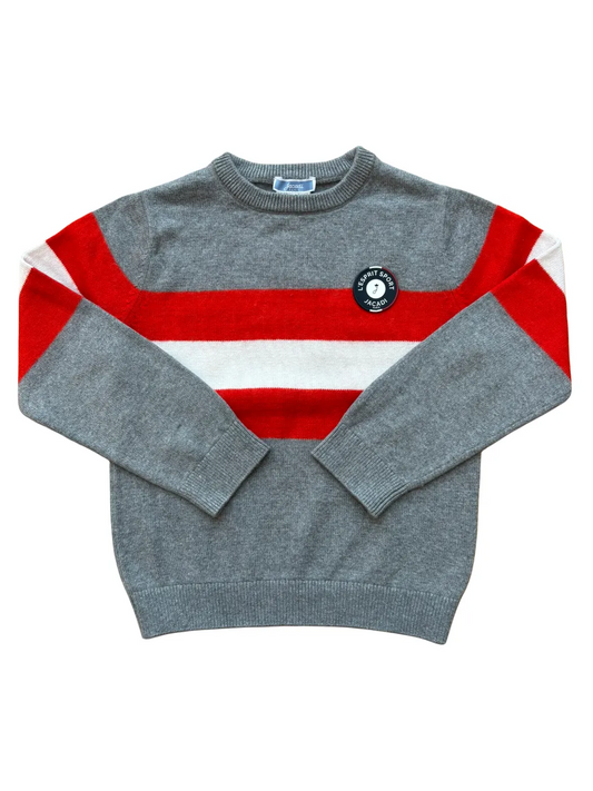 Jacadi Grey Striped Wool Blend Sweater (6Y/116)