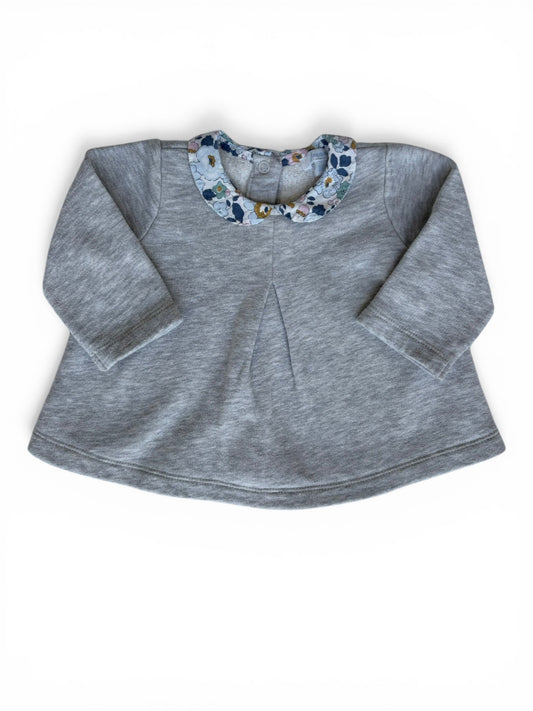 Jacadi Grey Sweatshirt Liberty Collar (6M)