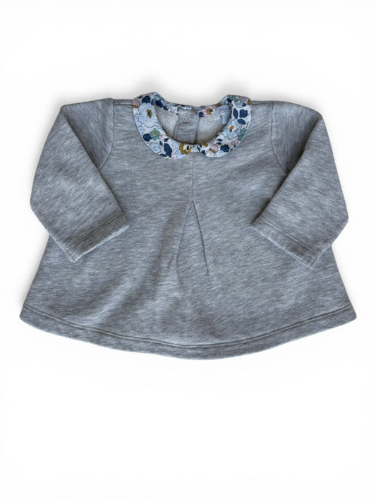 Jacadi Grey Sweatshirt Liberty Collar (6M)
