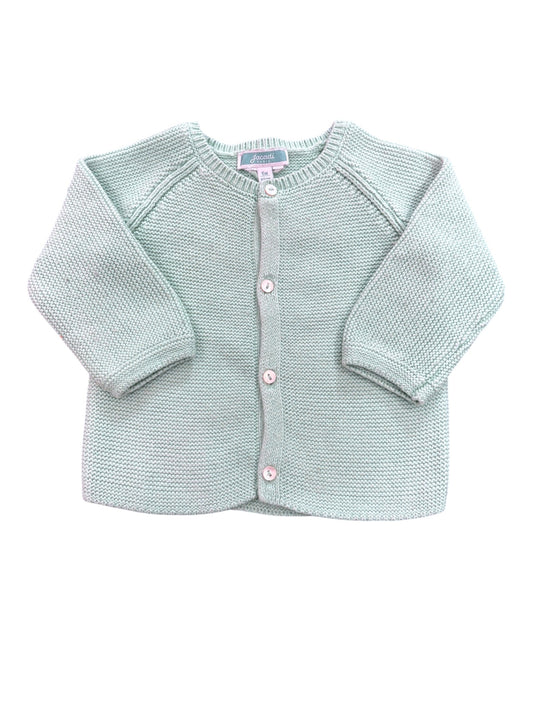 Jacadi Light Green Knitted Cardigan (6M)