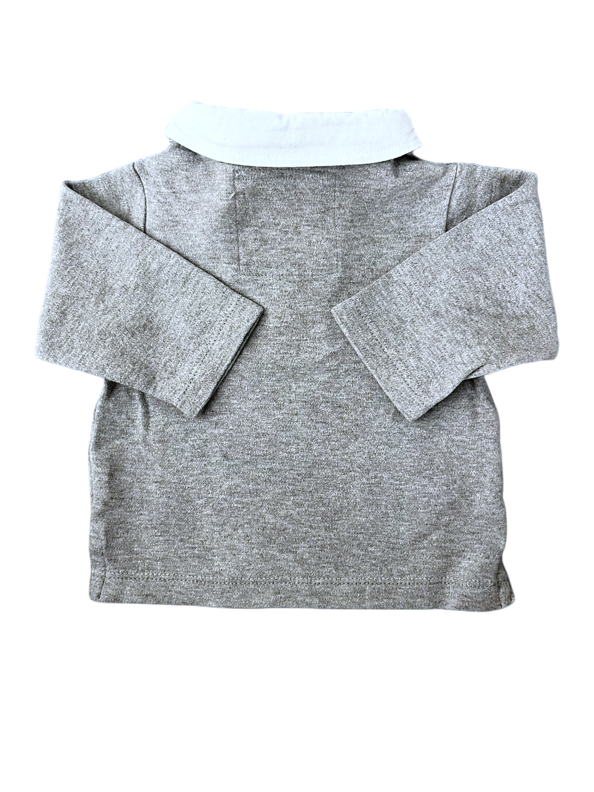 Jacadi Grey Long-Sleeved Polo Shirt size 6M - second hand baby clothing