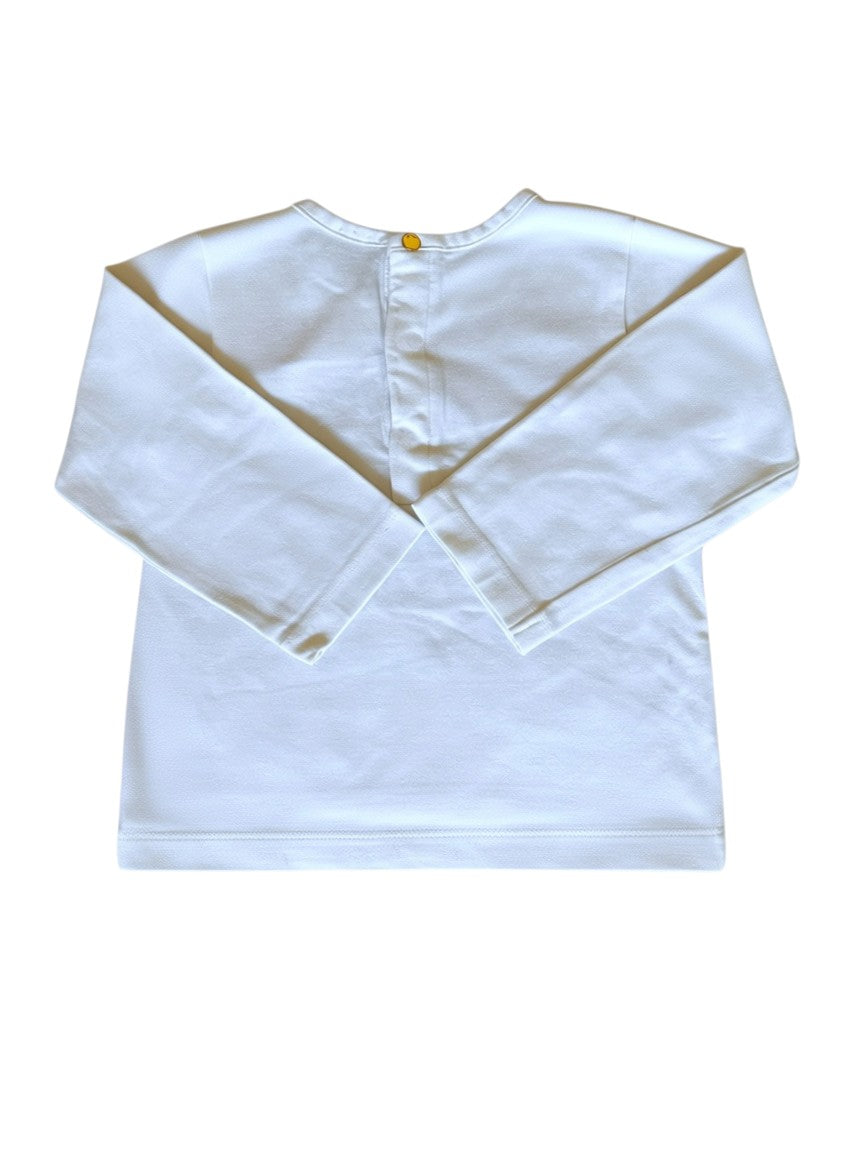 Jacadi White Long-Sleeved T-Shirt size 18M - second hand baby clothing