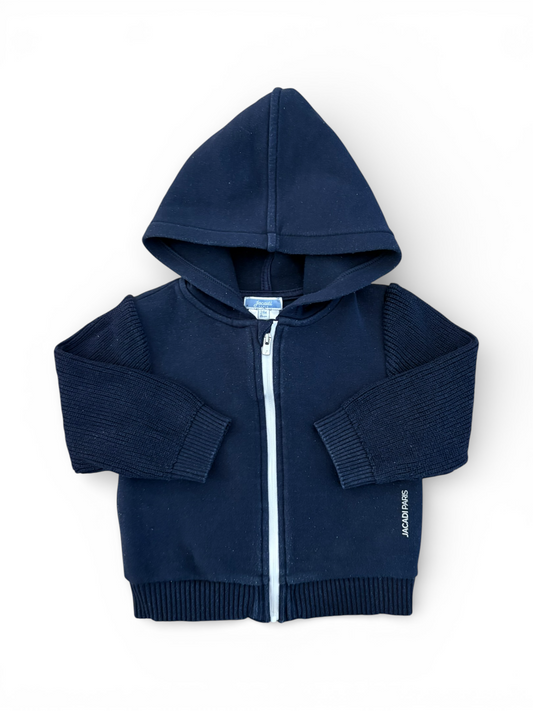 Jacadi Navy Hooded Zip Sweatshirt (24M / 88)