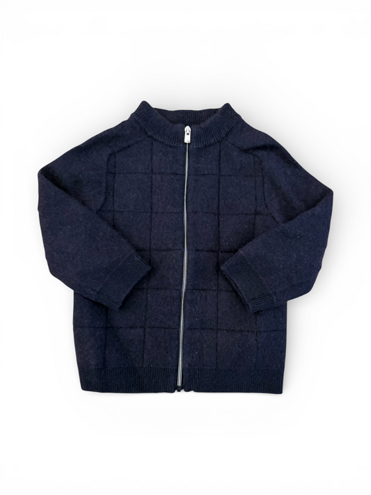 Jacadi Navy Quilted Zip Cardigan (24M)