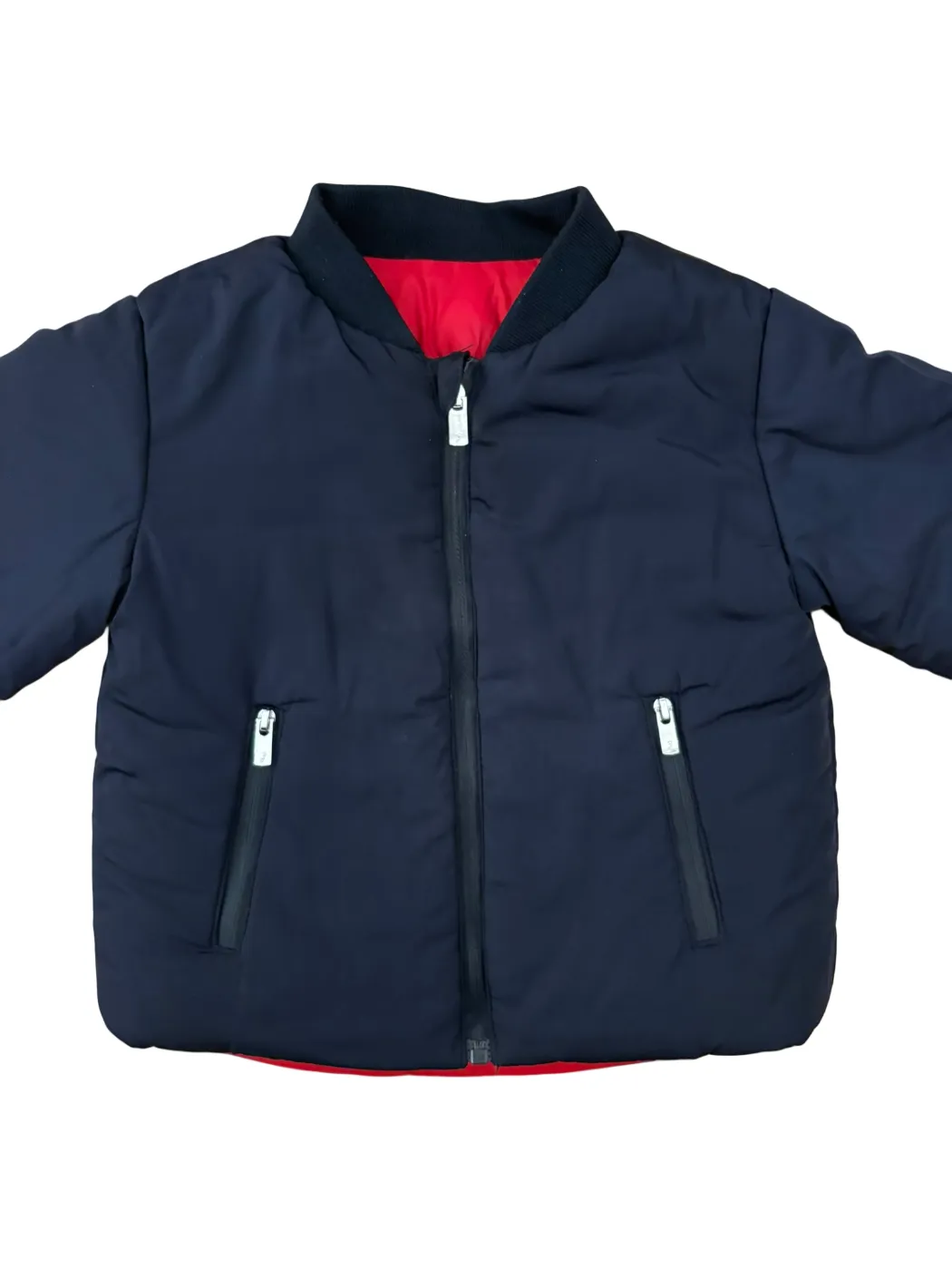 Doudoune bomber réversible Jacadi bleu marine et rouge (2Y / 88)