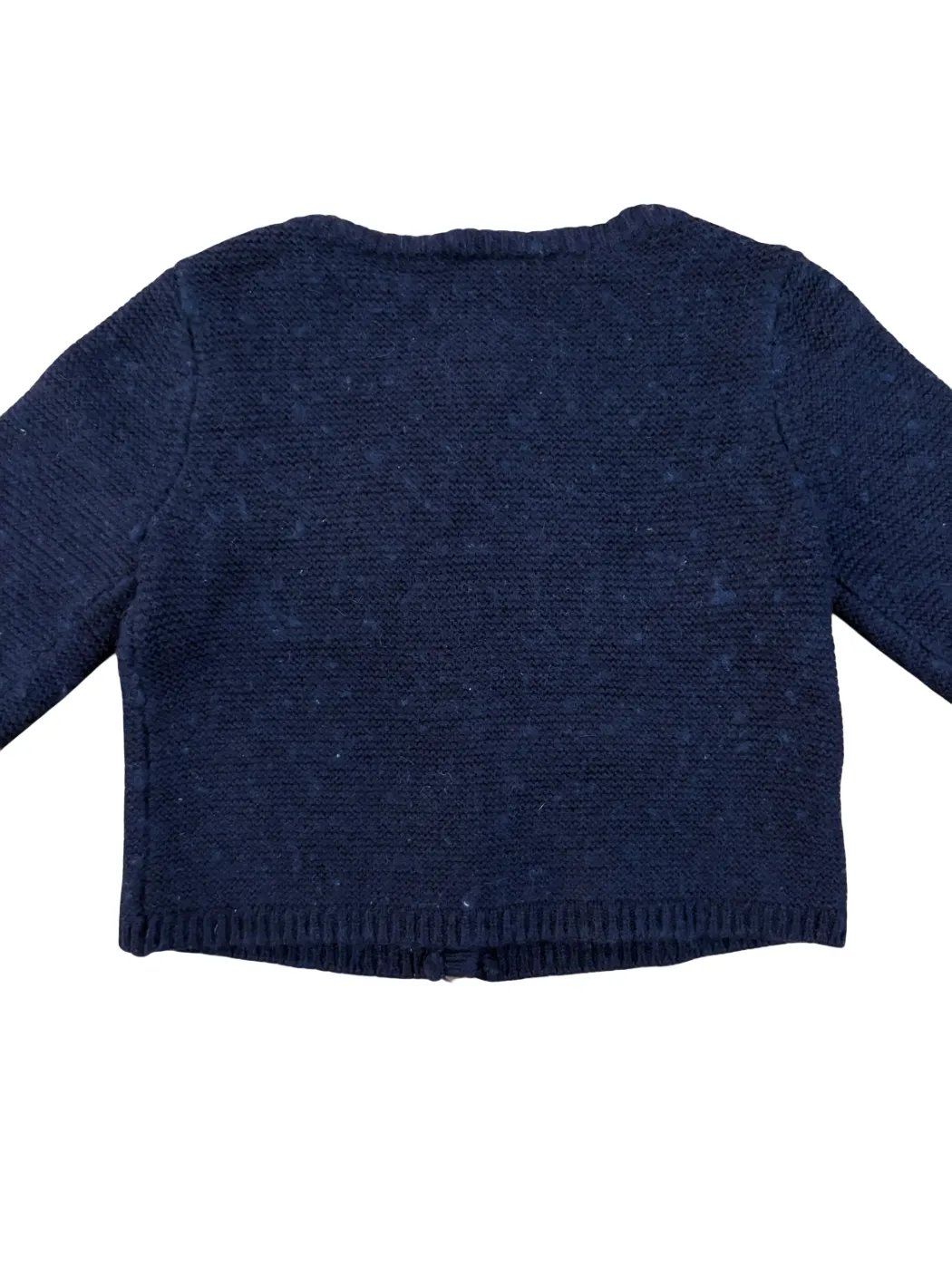 Jacadi Navy Wool Cashmere Bow Cardigan size 24M / 88 - second hand baby clothing