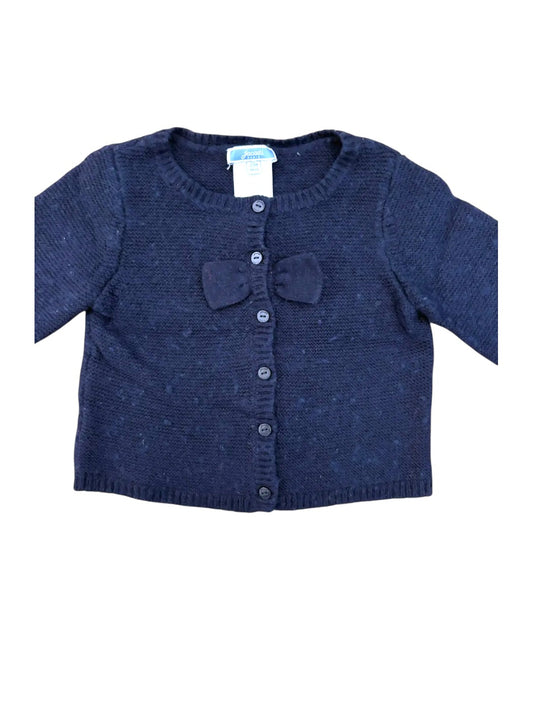 Jacadi Navy Wool Cashmere Bow Cardigan size 24M / 88 - second hand baby clothing