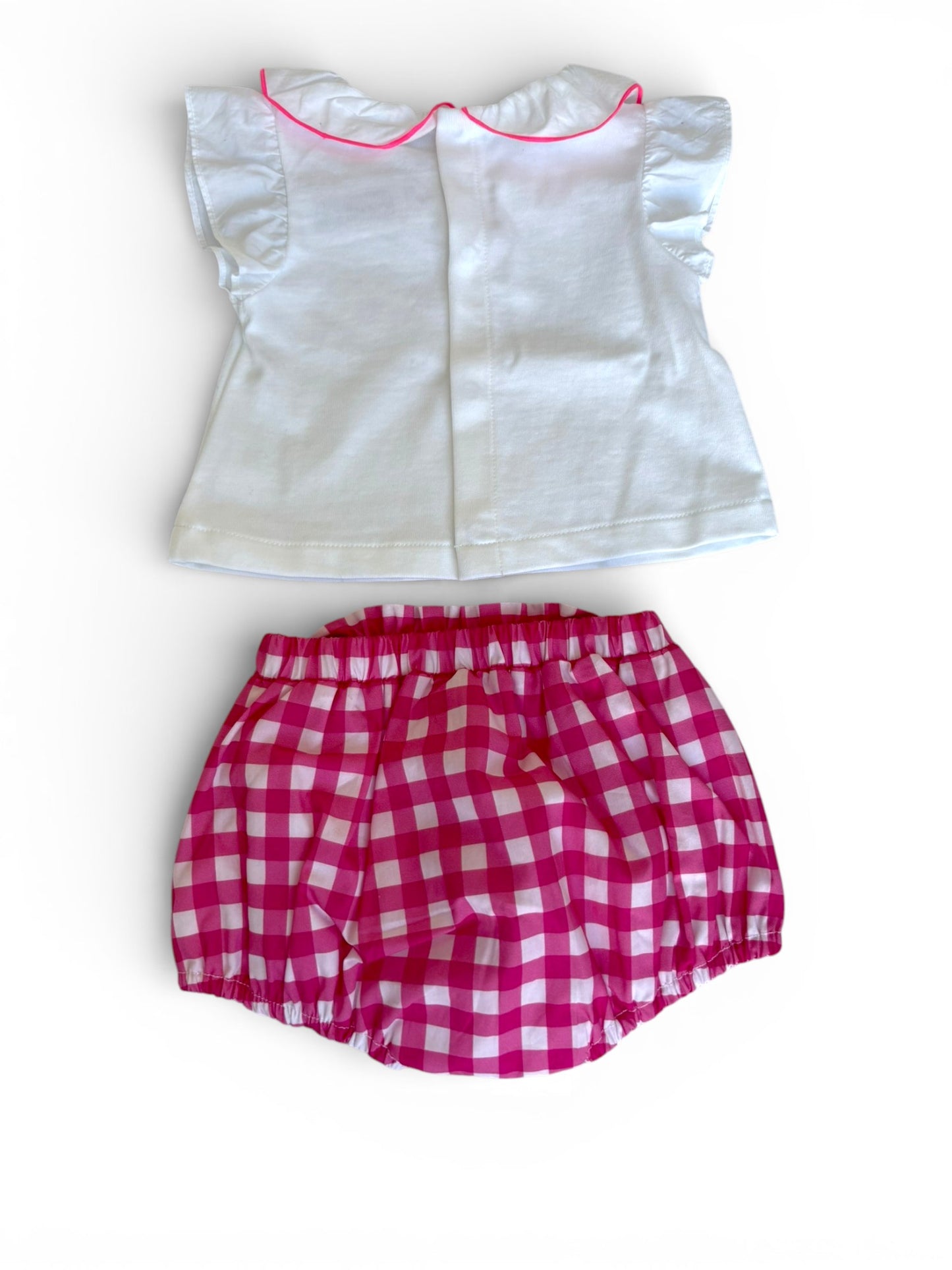 Jacadi White & Pink Gingham Outfit (3M)
