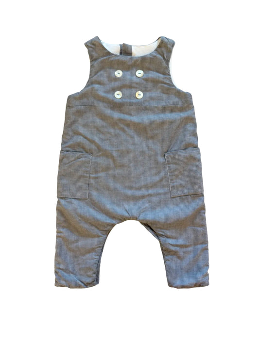 Jacadi Navy Gingham Overalls (6M)