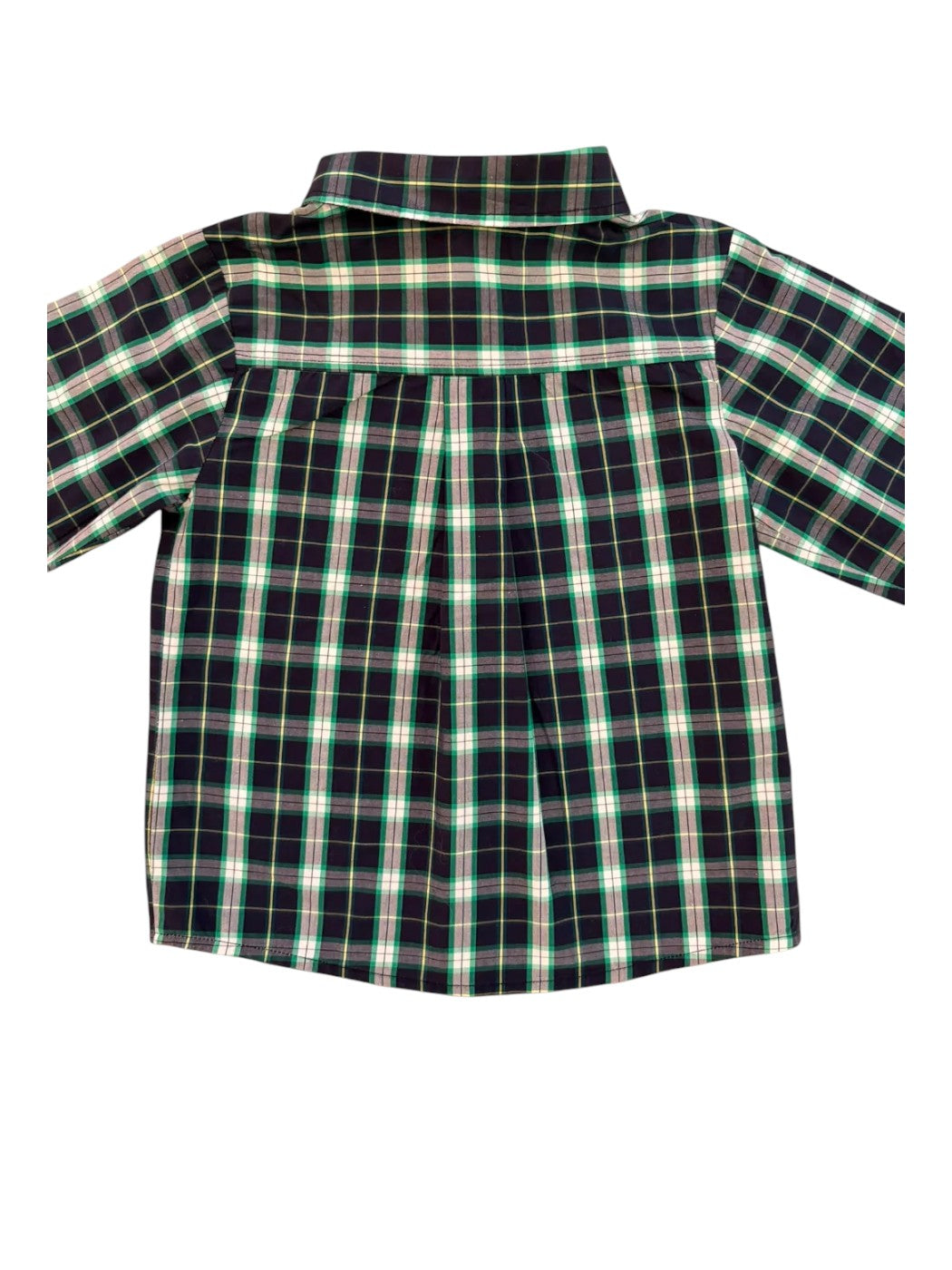 Jacadi Navy Green Plaid Shirt size 2Y / 88 - second hand baby clothing