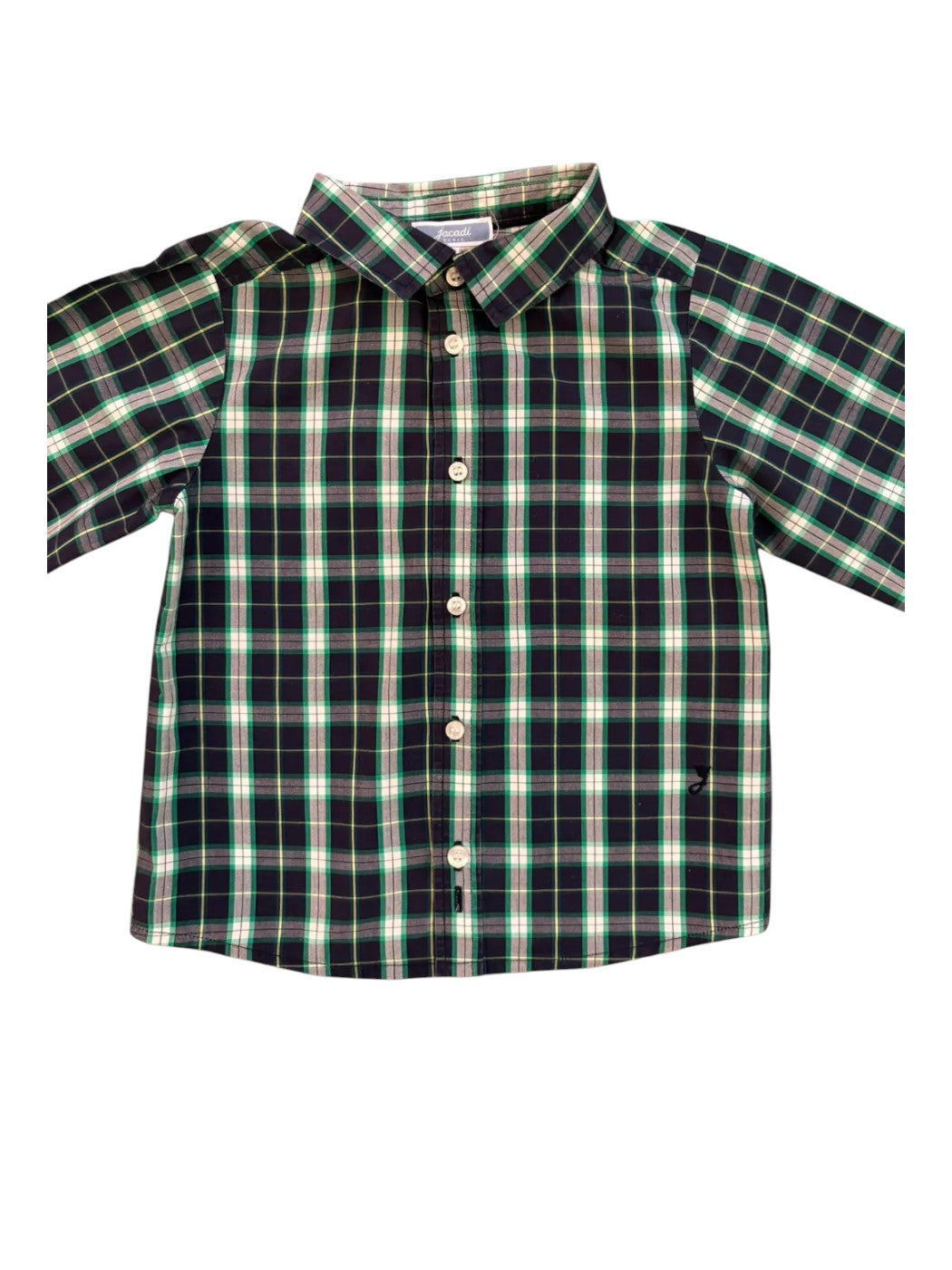 Jacadi Navy Green Plaid Shirt size 2Y / 88 - second hand baby clothing