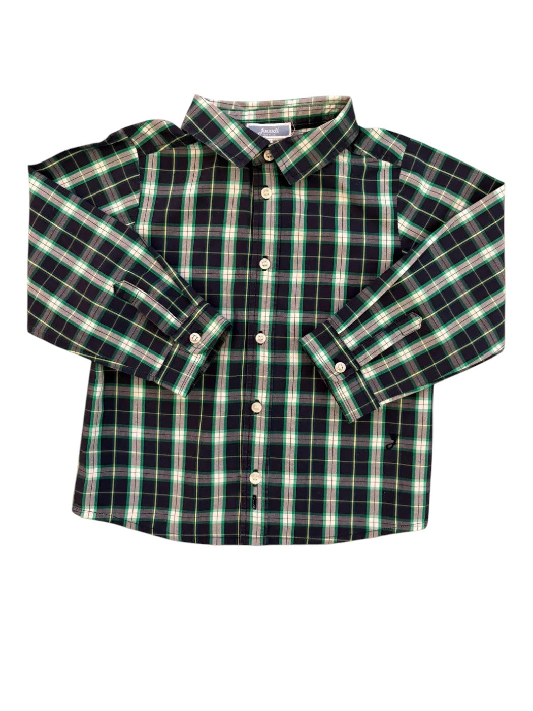 Jacadi Navy Green Plaid Shirt size 2Y / 88 - second hand baby clothing