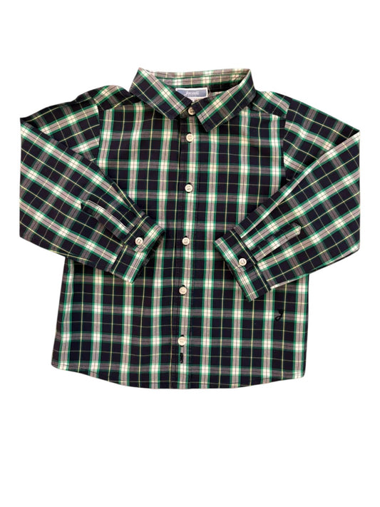 Jacadi Navy Green Plaid Shirt size 2Y / 88 - second hand baby clothing
