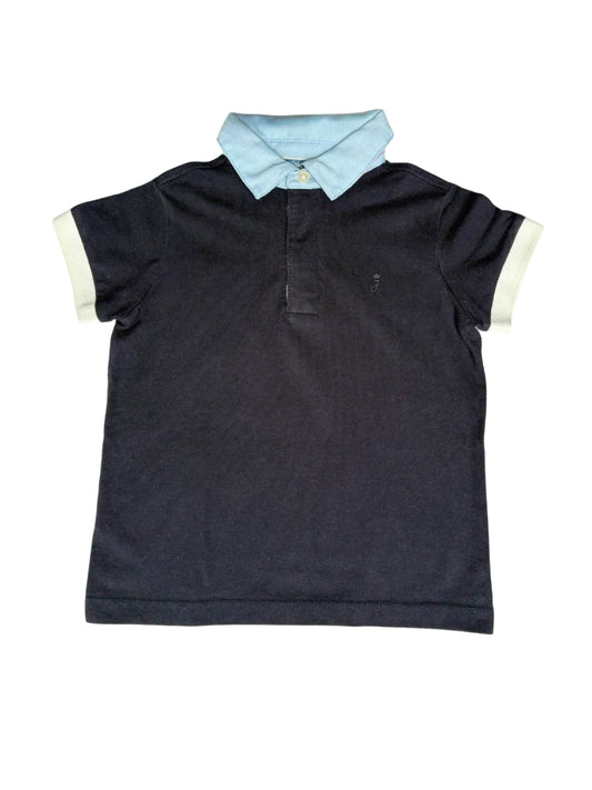 Jacadi Navy Polo Light Blue Collar (3Y)