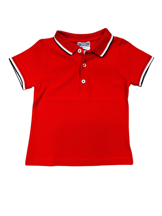 Jacadi Boys Red Cotton Polo Shirt, 24M / 88 - scond hand baby clothing