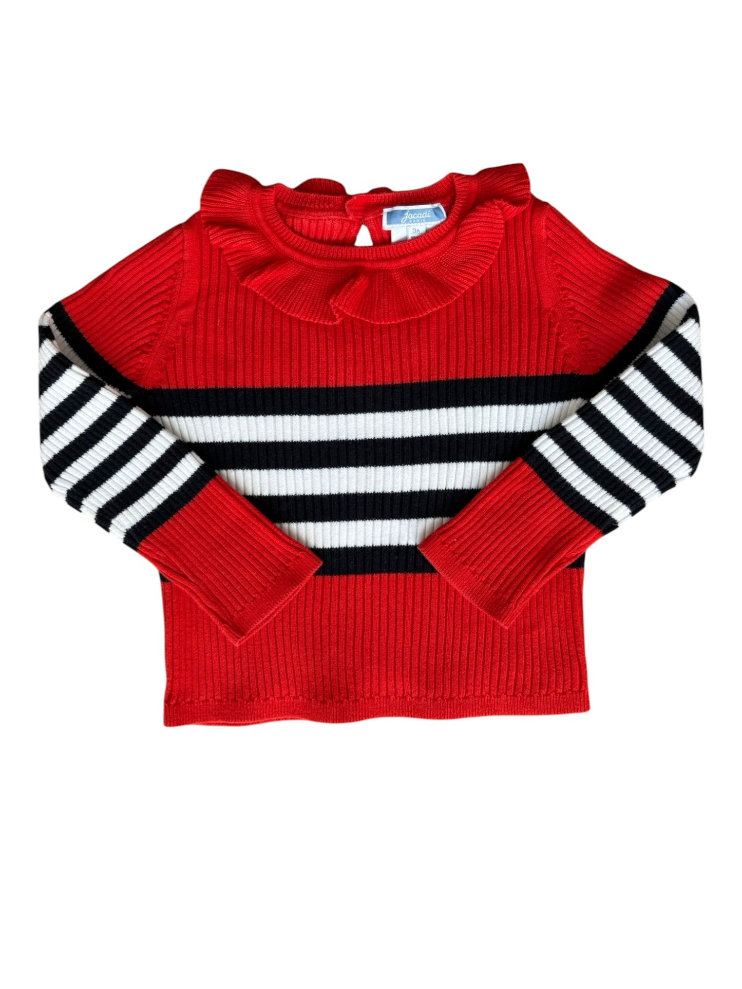 Haut en maille côtelée rouge Jacadi (3 ans)