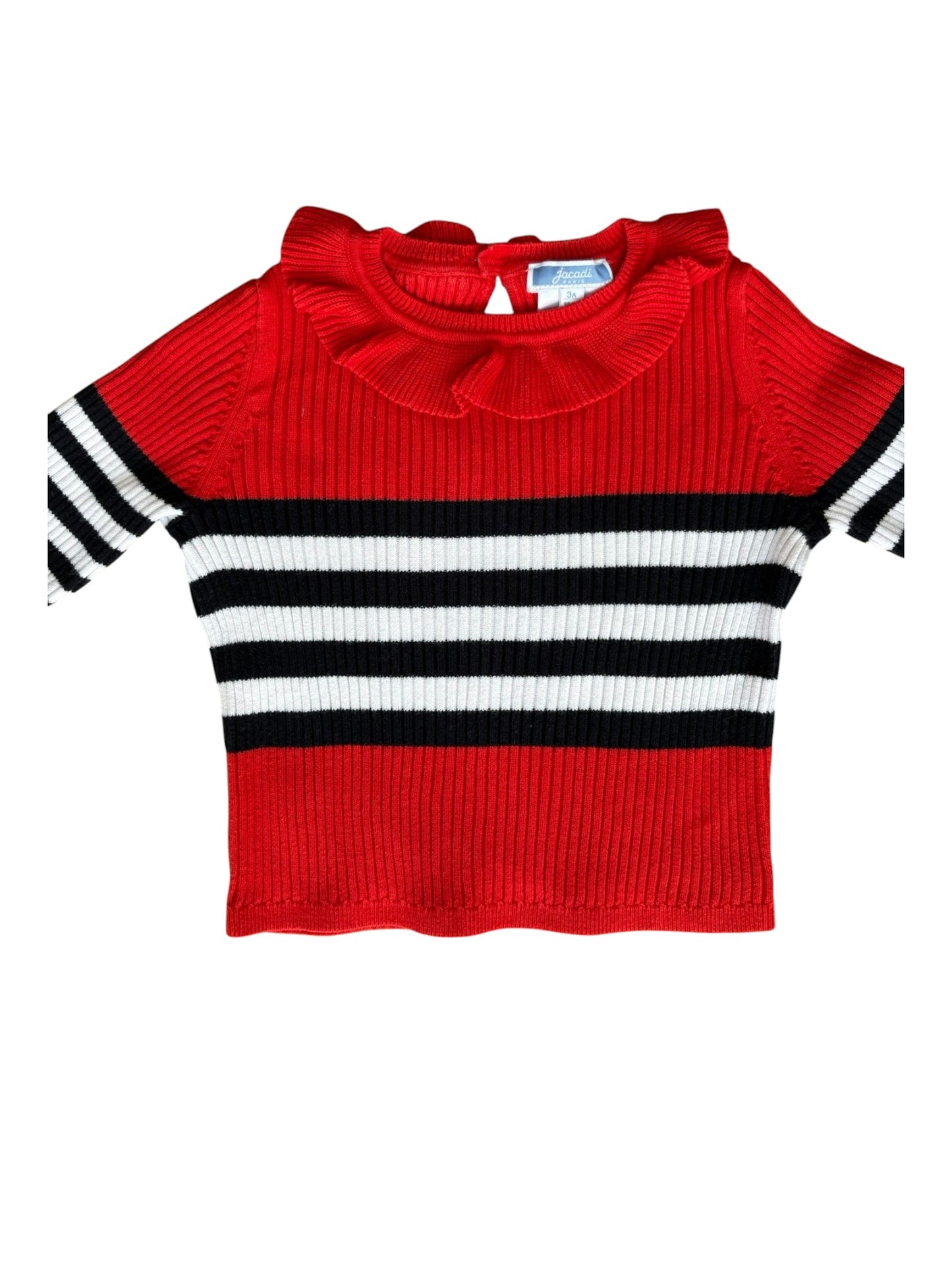 Haut en maille côtelée rouge Jacadi (3 ans)