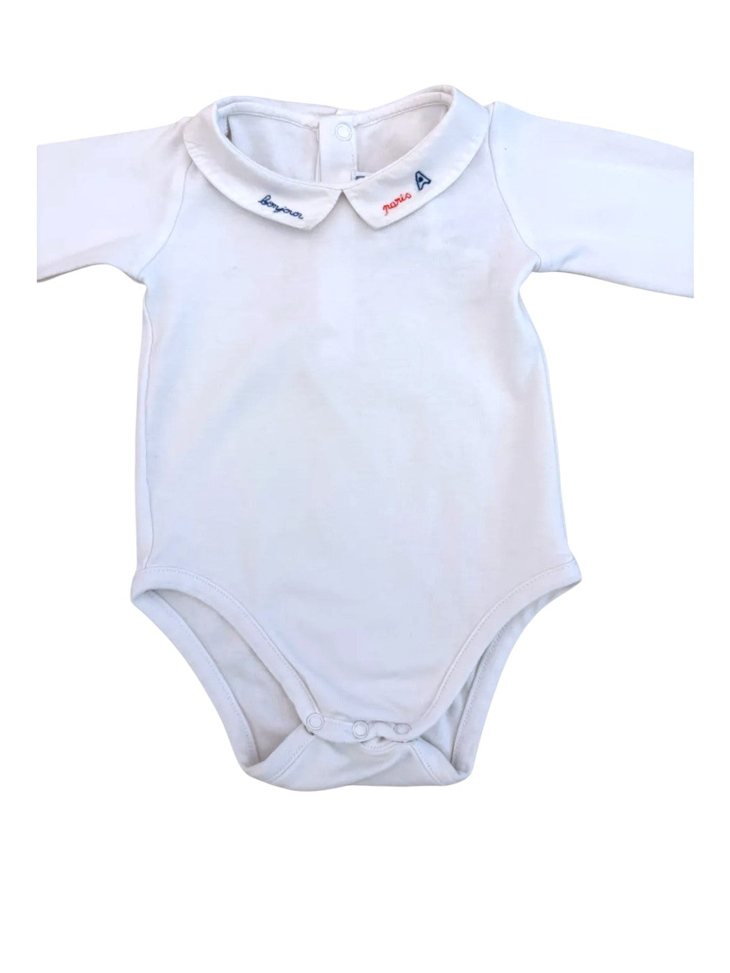 Jacadi Navy Cardigan & Bonjour Paris Bodysuit Set size 6M / 67 - second hand baby clothing