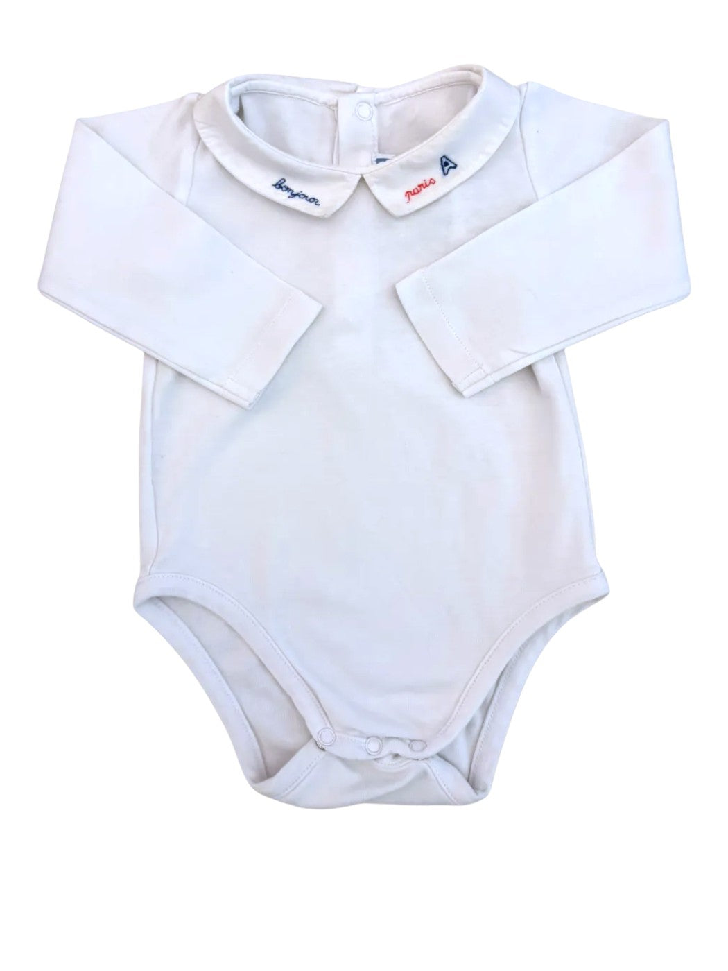 Jacadi Navy Cardigan & Bonjour Paris Bodysuit Set size 6M / 67 - second hand baby clothing