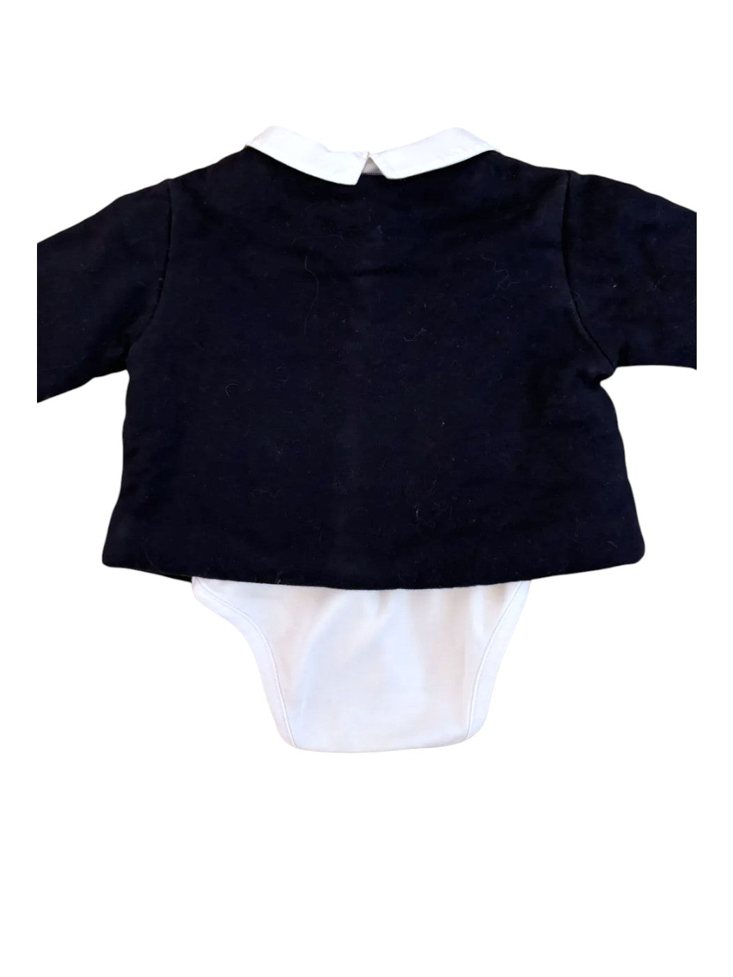 Jacadi Navy Cardigan & Bonjour Paris Bodysuit Set size 6M / 67 - second hand baby clothing