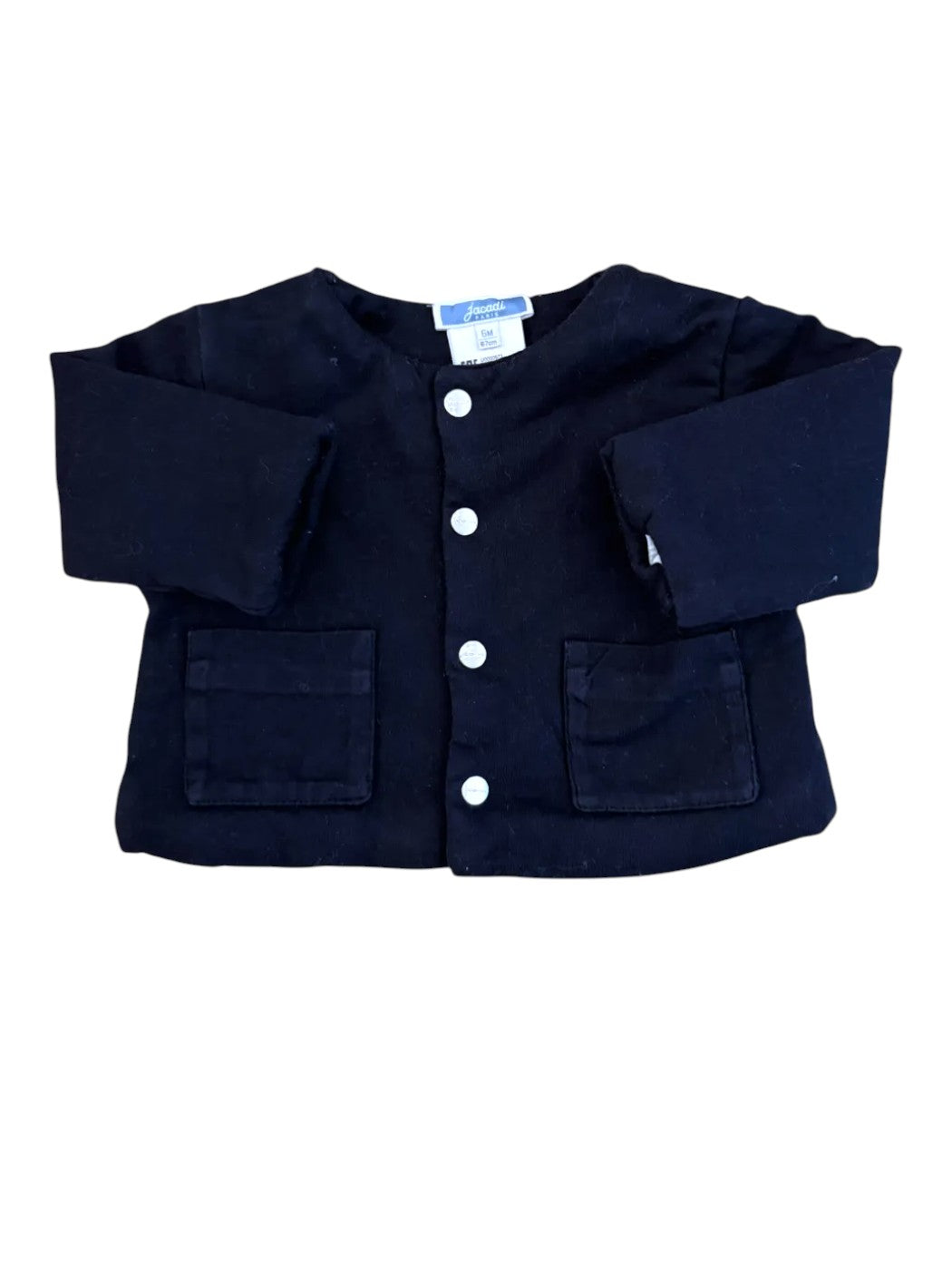 Jacadi Navy Cardigan & Bonjour Paris Bodysuit Set size 6M / 67 - second hand baby clothing