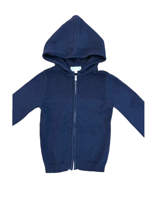 Jacadi Navy Hooded Zip Cardigan size 3Y / 96 - second hand baby clothing