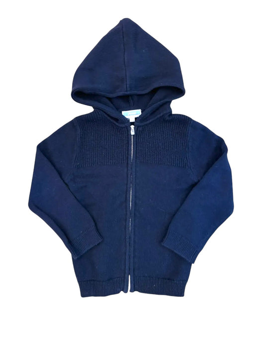 Jacadi Navy Hooded Zip Cardigan size 3Y / 96 - second hand baby clothing