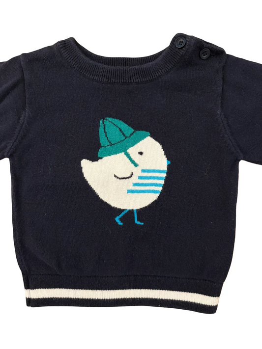 Jacadi Navy Birdie Sweater (12M)