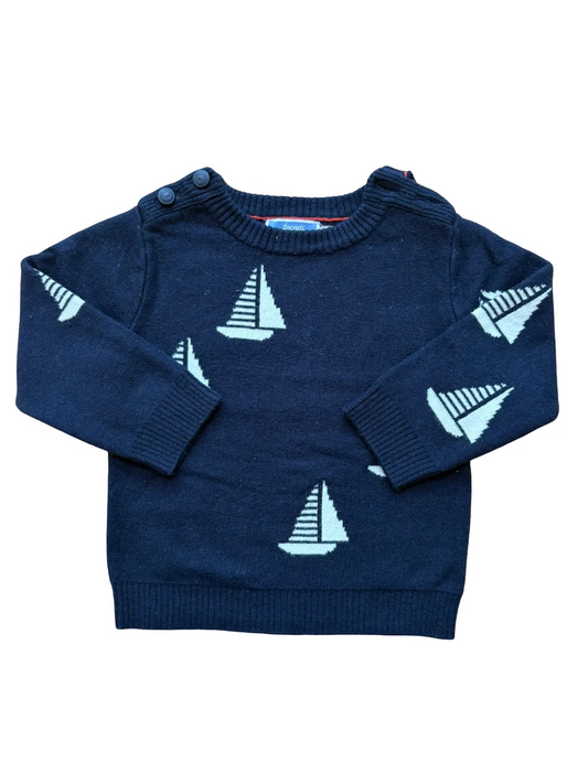 Jacadi Navy Sailboat Sweater (18M / 81)