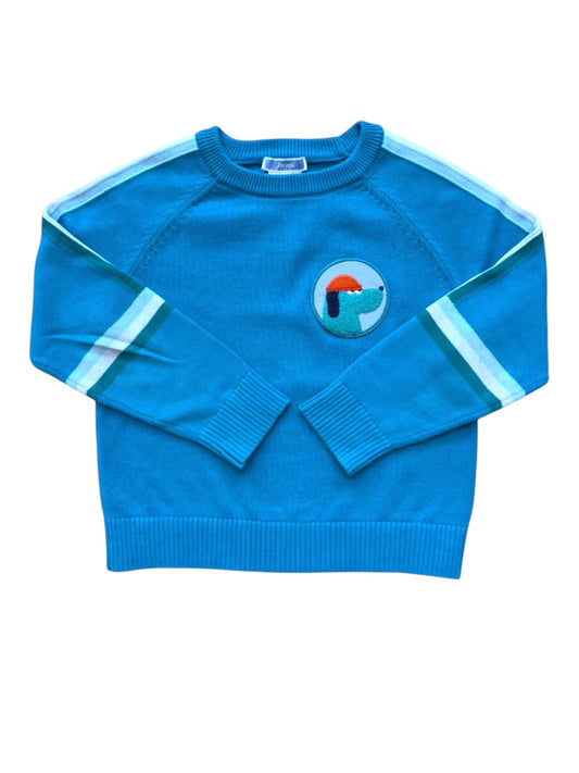 Jacadi Unisex Turquoise Dog Cotton Knit Sweater, 6Y / 116 - second hand baby clothing