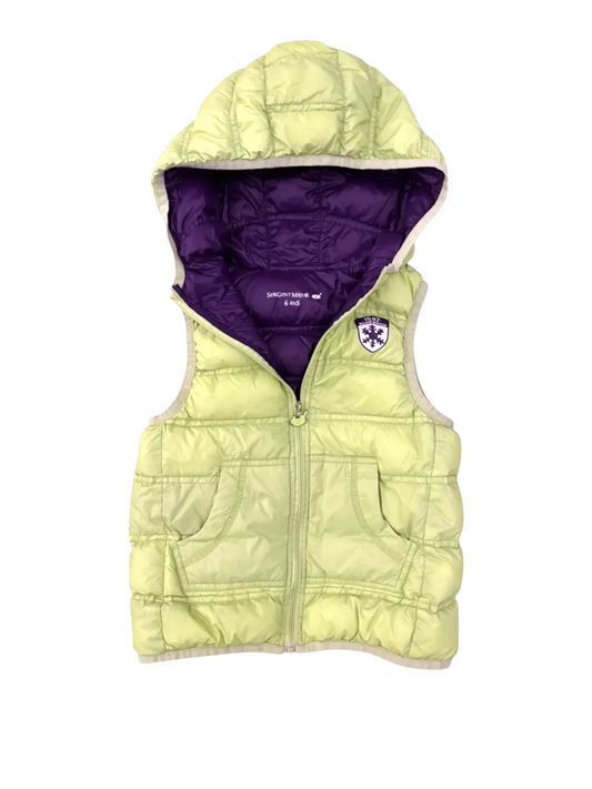 Sergent Major Bright Green Puffer Gilet size 6Y - second hand baby clothing