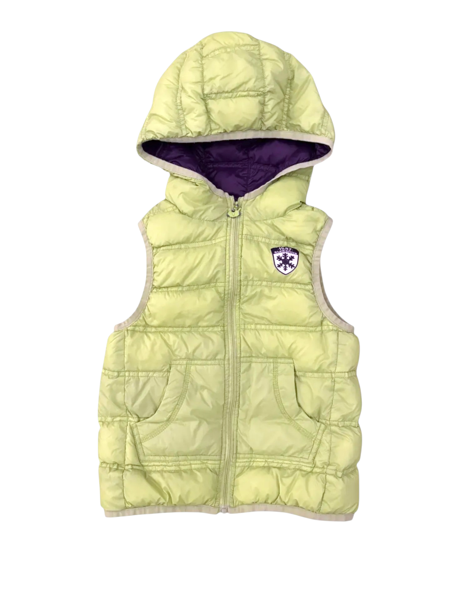 Sergent Major Bright Green Puffer Gilet size 6Y - second hand baby clothing