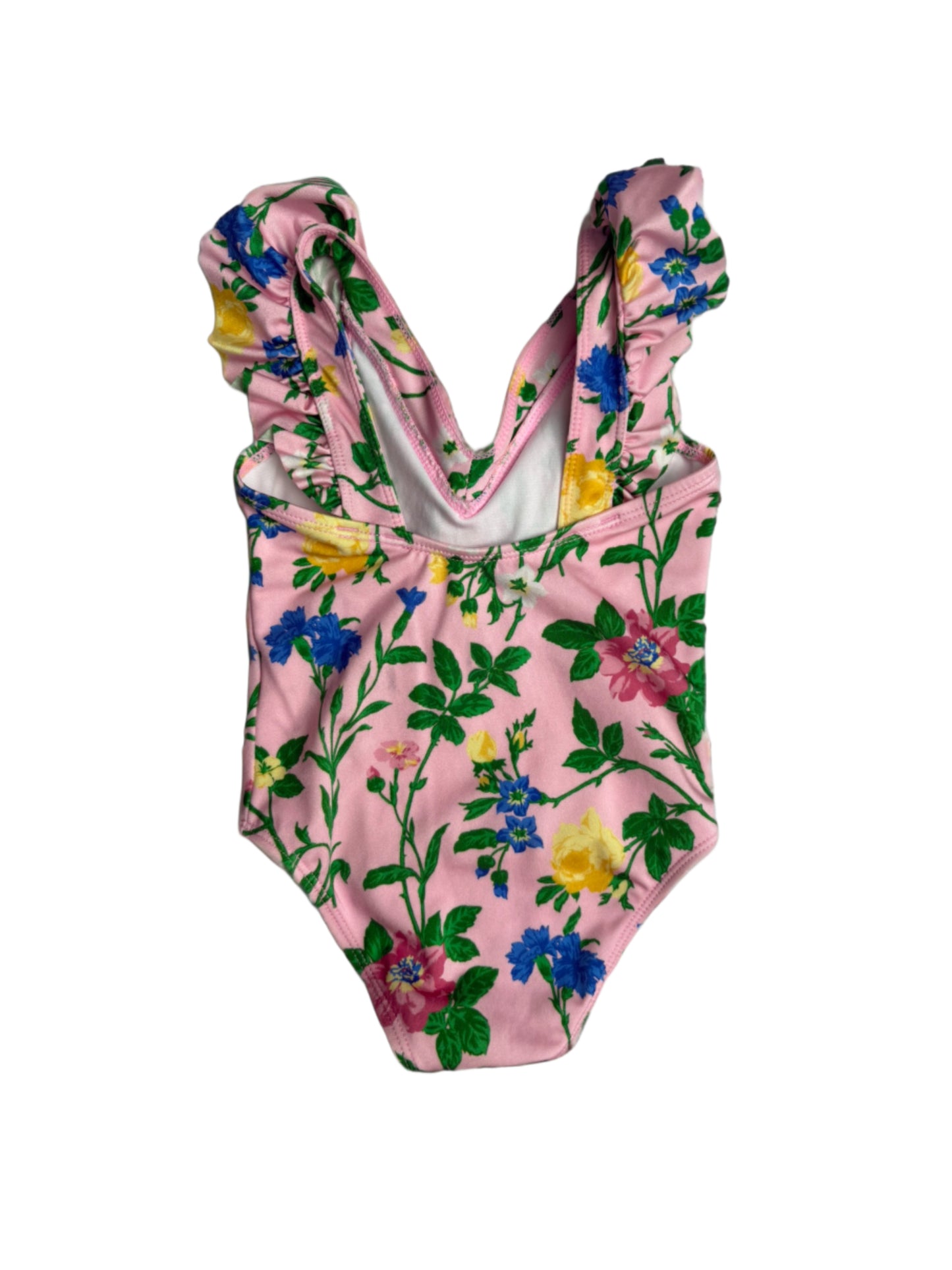 Janie and Jack Pink Floral Ruffle Swimsuit (2Y)