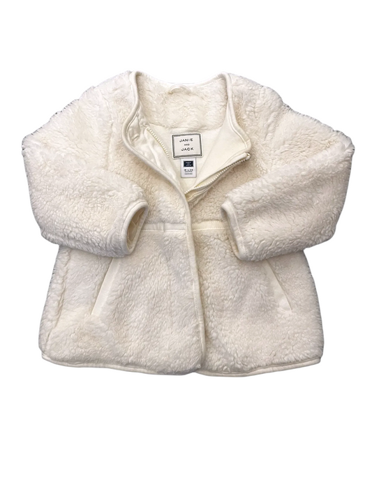 Janie and Jack Cream Fleece Jacket size 18-24M - second hand baby clothing