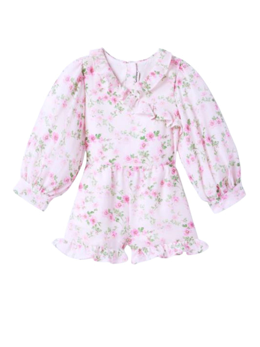 Janie and Jack Pink Floral Romper (12-18M)