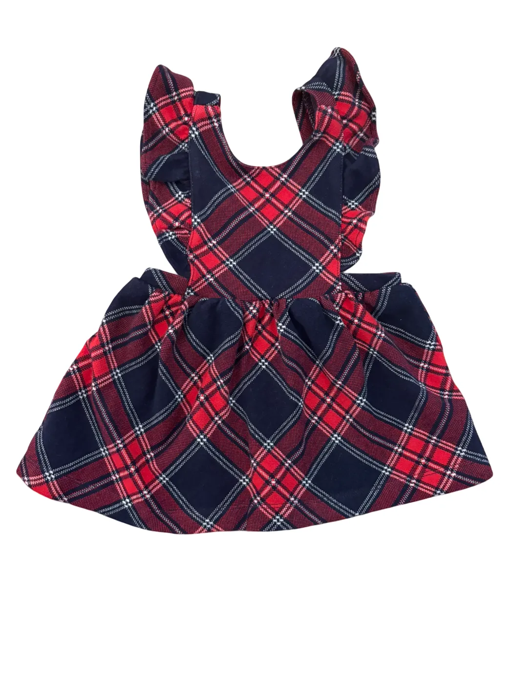 Janie and Jack Red Tartan Pinafore Dress (6-12M)