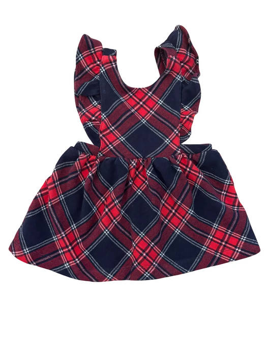 Janie and Jack Red Tartan Pinafore Dress (6-12M)
