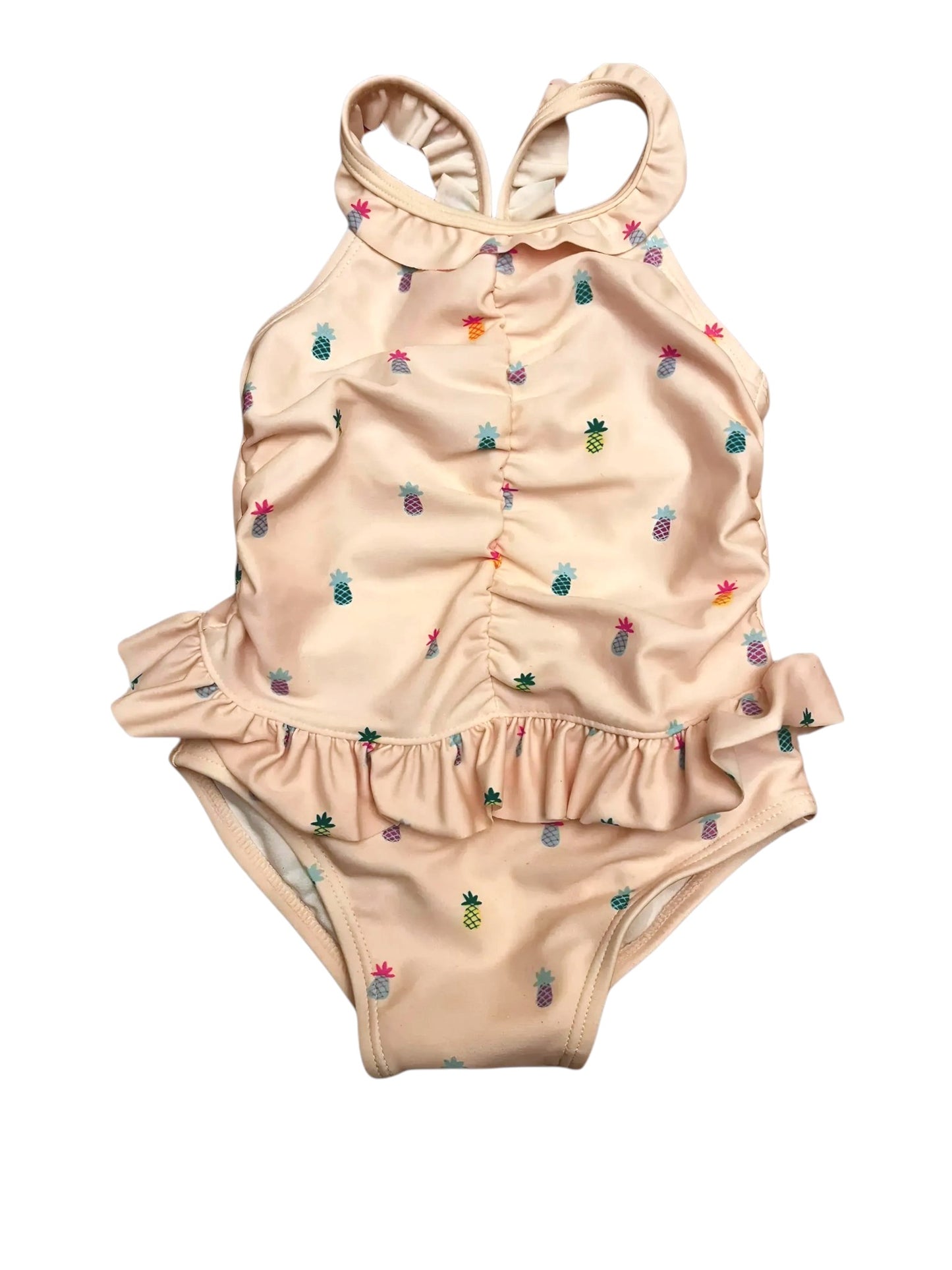 Janie and Jack Pink with Pineapples Swimsuit (12-18M)