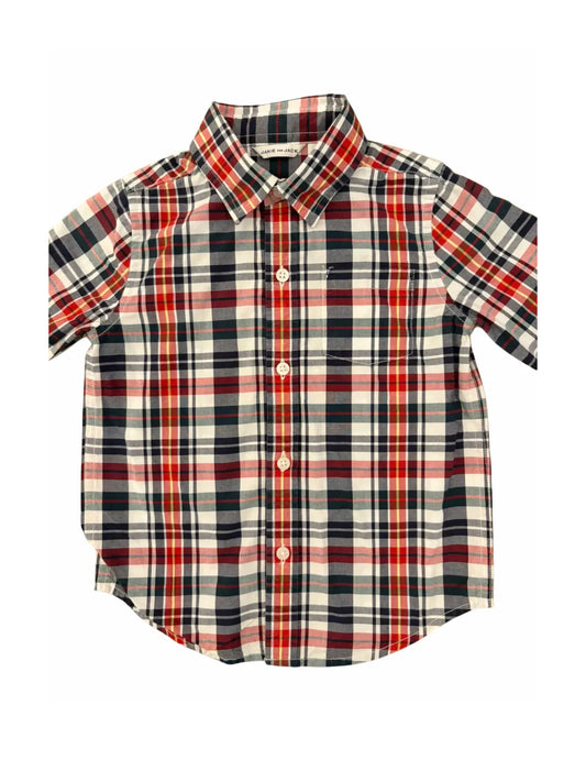Janie and Jack Red Plaid Collared Shirt (2Y)