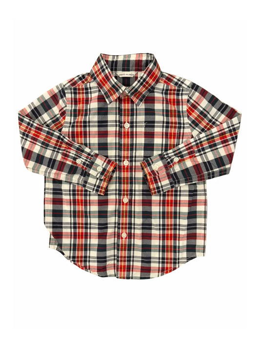 Janie and Jack Red Plaid Collared Shirt (2Y)