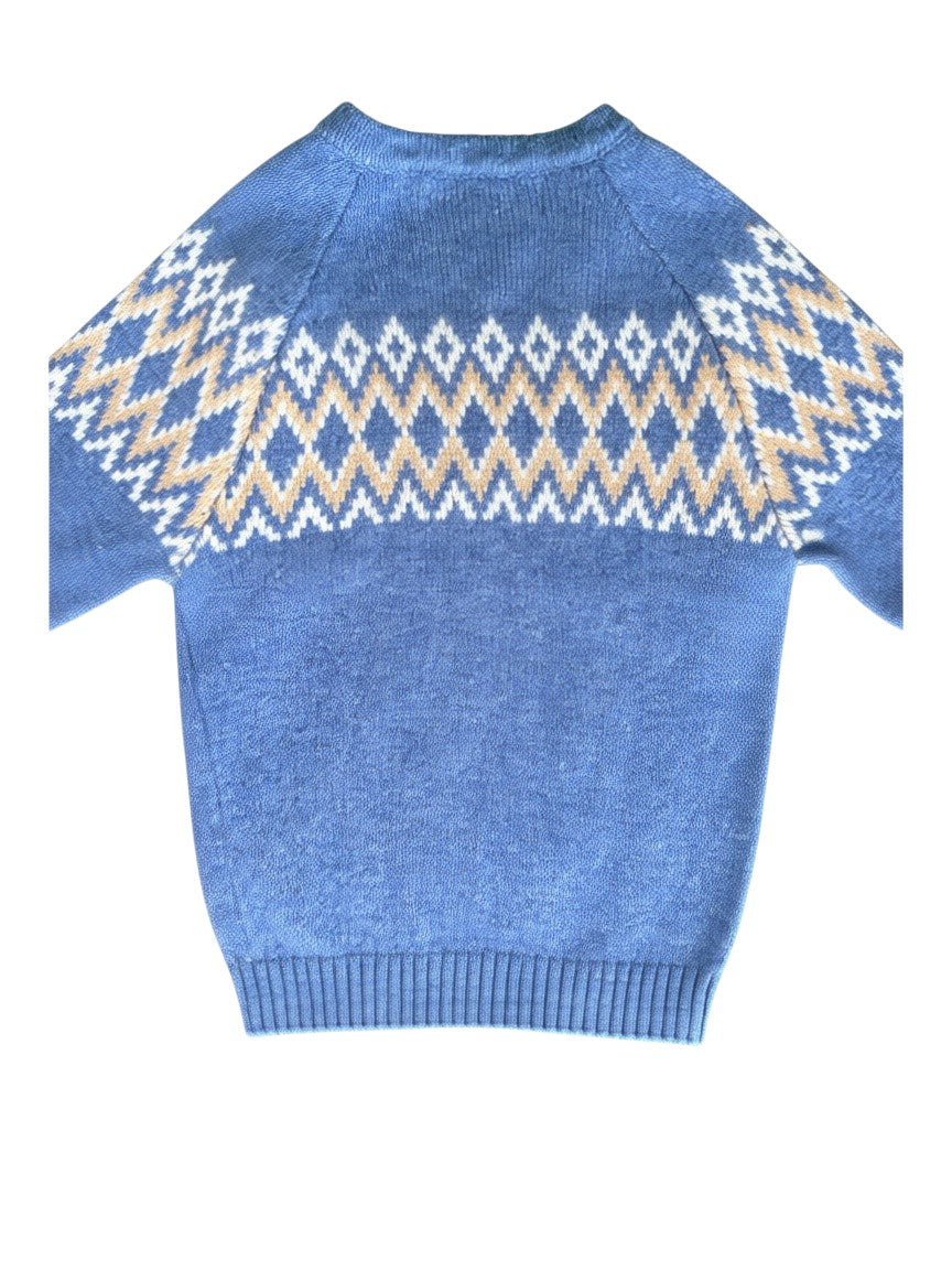 John Lewis & Partners Blue Fair Isle Sweater size 12-18M - second hand baby clothing