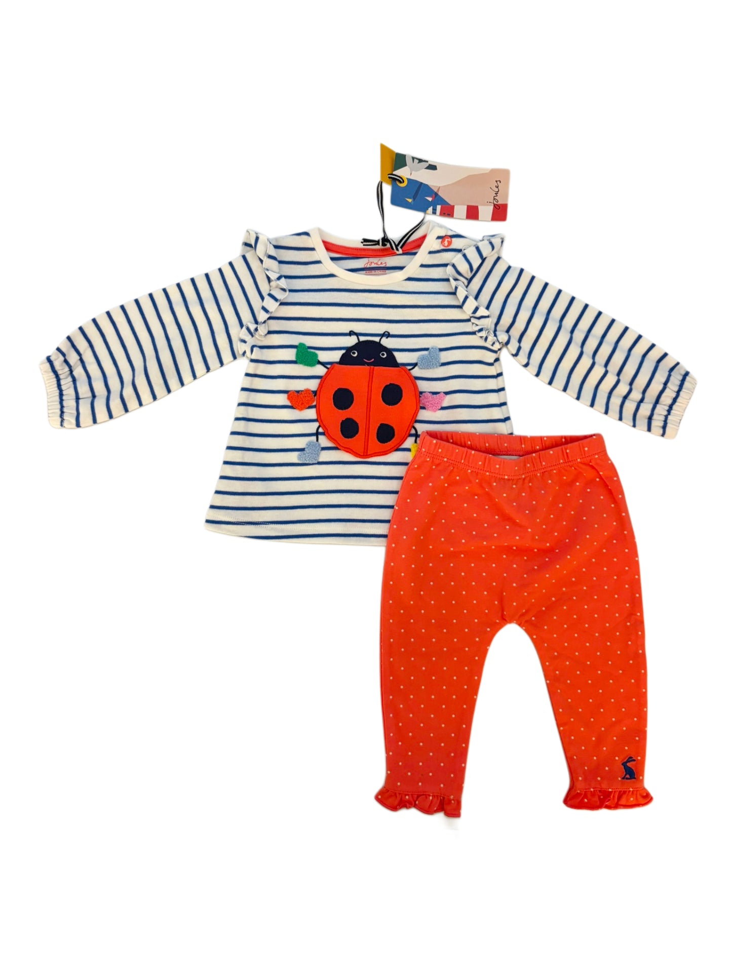 Joules Ladybug Outfit Set (3M-6M)