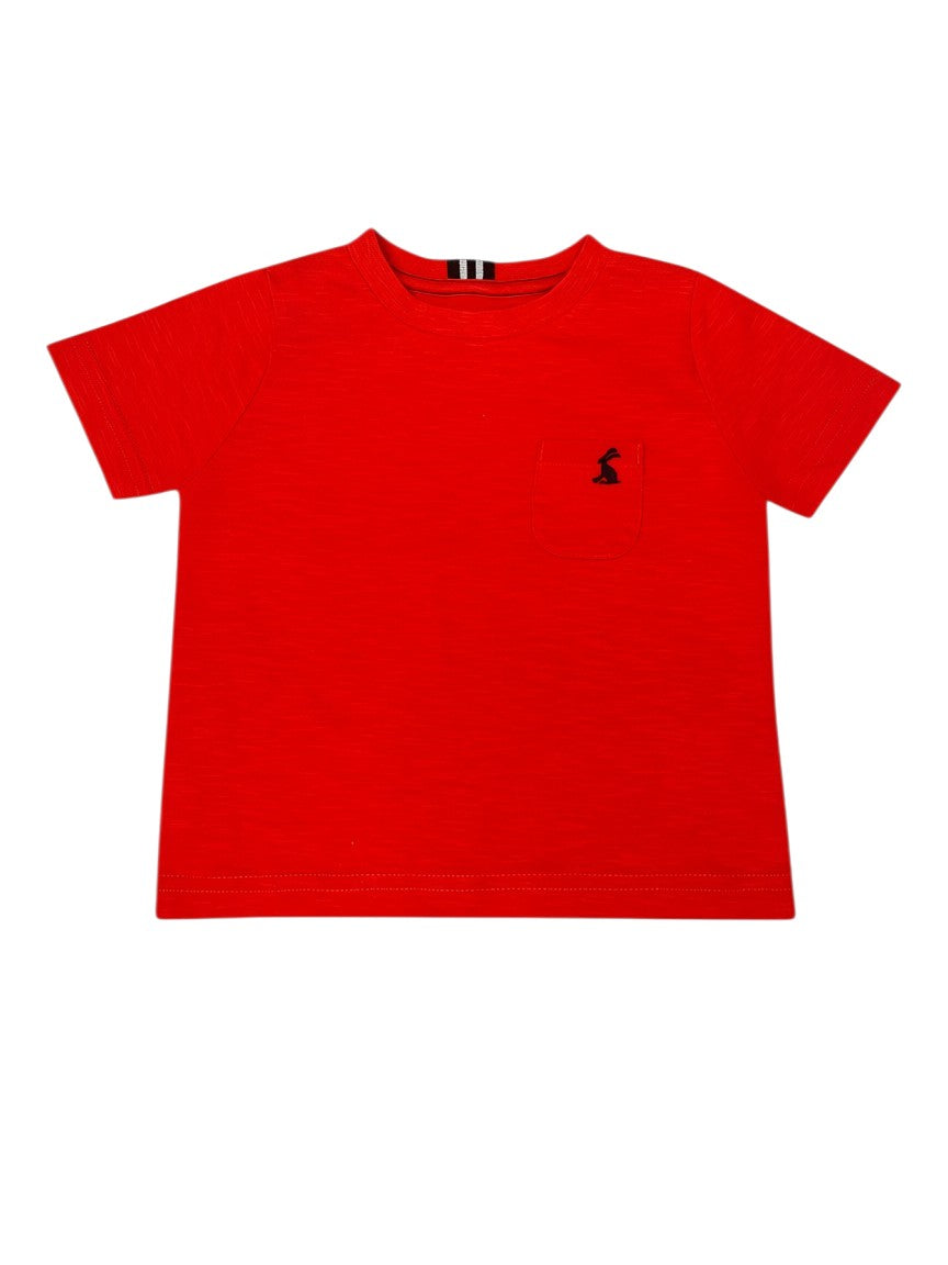 Joules Red T-Shirt size 2Y - second hand baby clothing