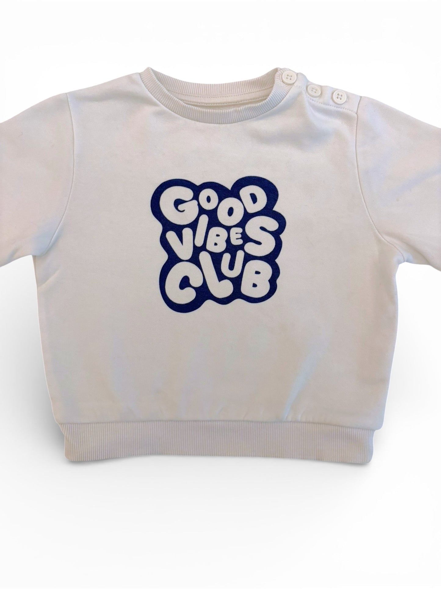 Kiabi White Good Vibes Club Sweatshirt (24M)
