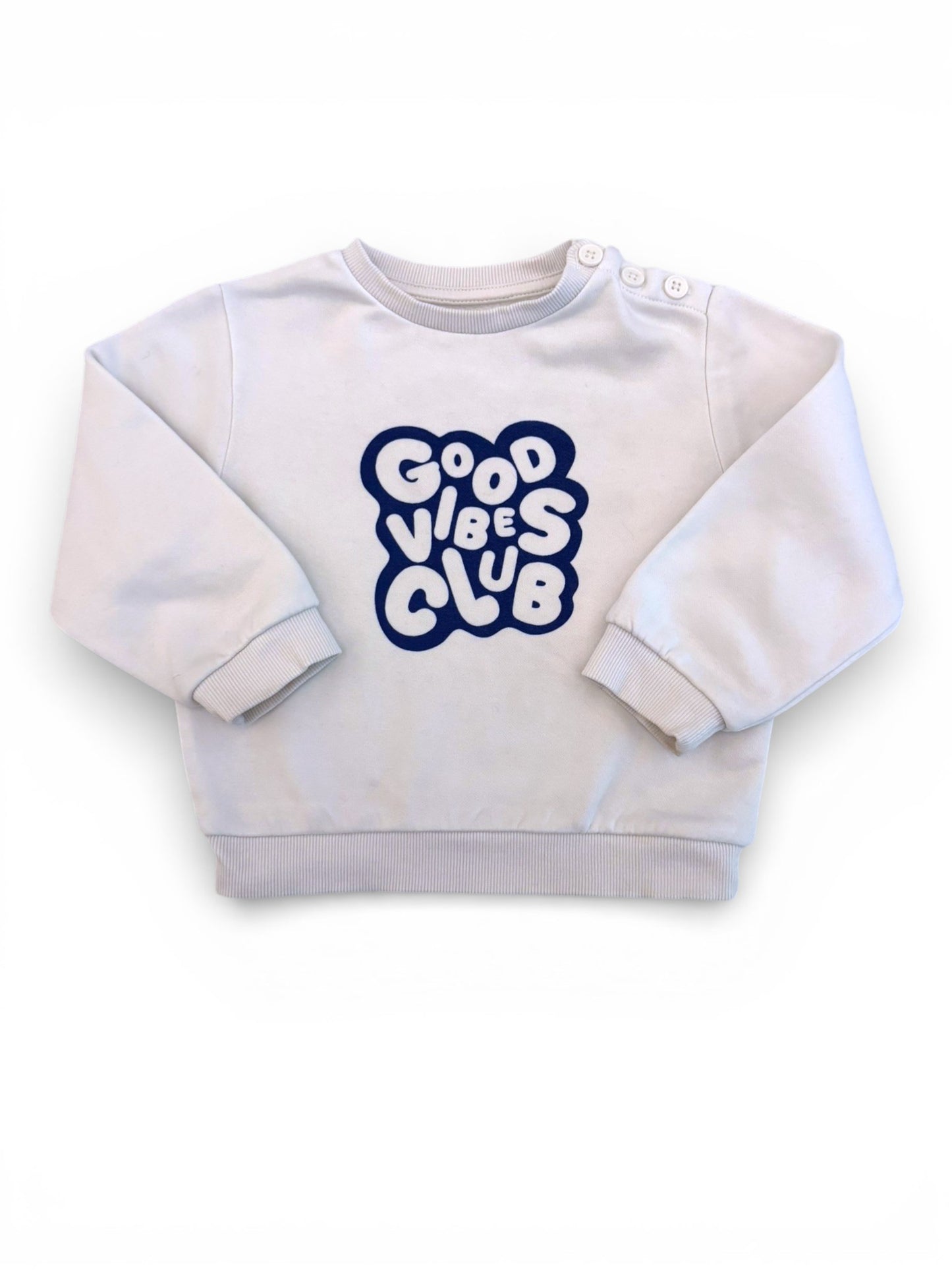 Kiabi White Good Vibes Club Sweatshirt (24M)
