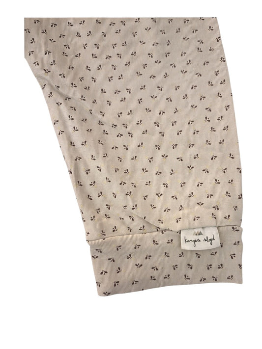 Konges Sløjd Unisex Cream Leaf Print Organic Cotton Pants, 9M / 74 - second hand baby clothing