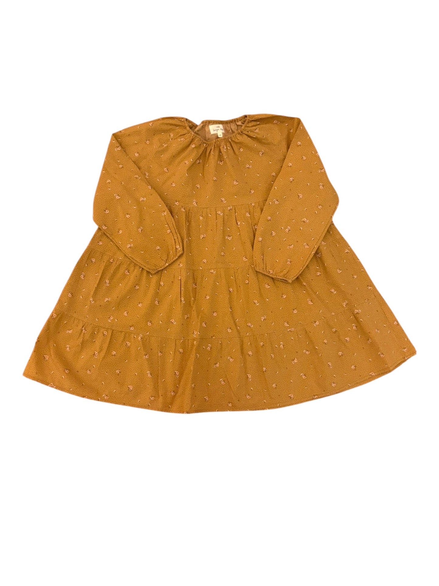 Konges Sløjd Mustard Floral Long Sleeve Dress (7-8Y)