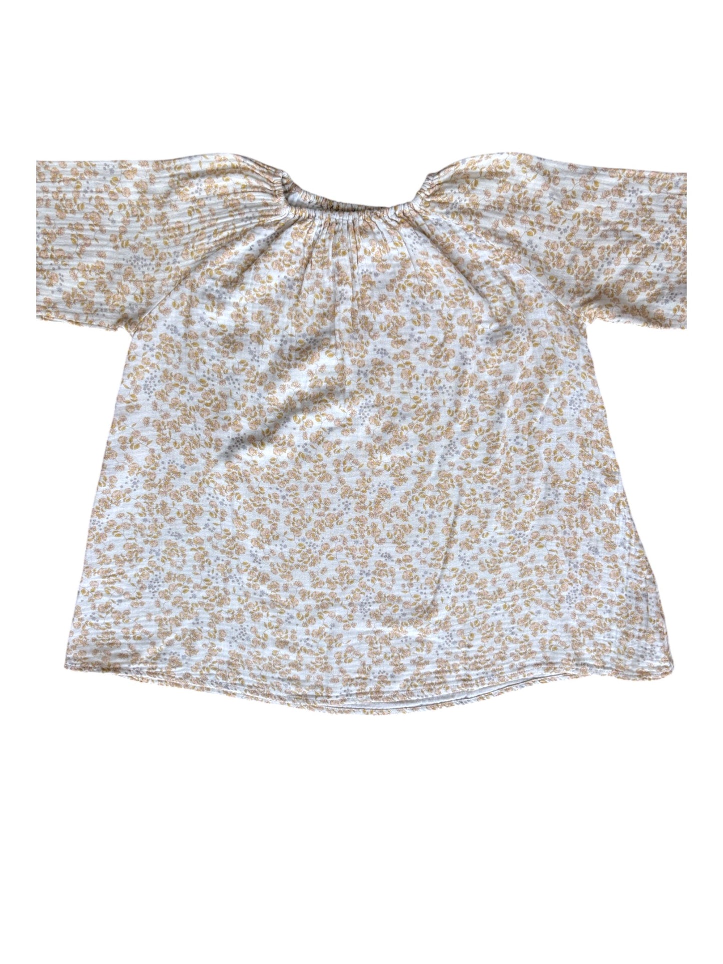 Konges Sløjd Gold Floral Gauze Dress (3Y)