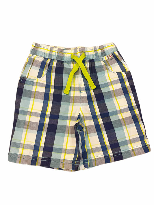 Liegelind – Blau-grün karierte Shorts (86 cm)